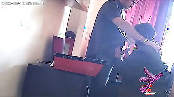 Spy camera : secretary caught sucking Mr John's cock