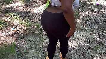 Handsomedevan walk up on a lost big plunder  bbw in the woods as a result he fucks her ass hole